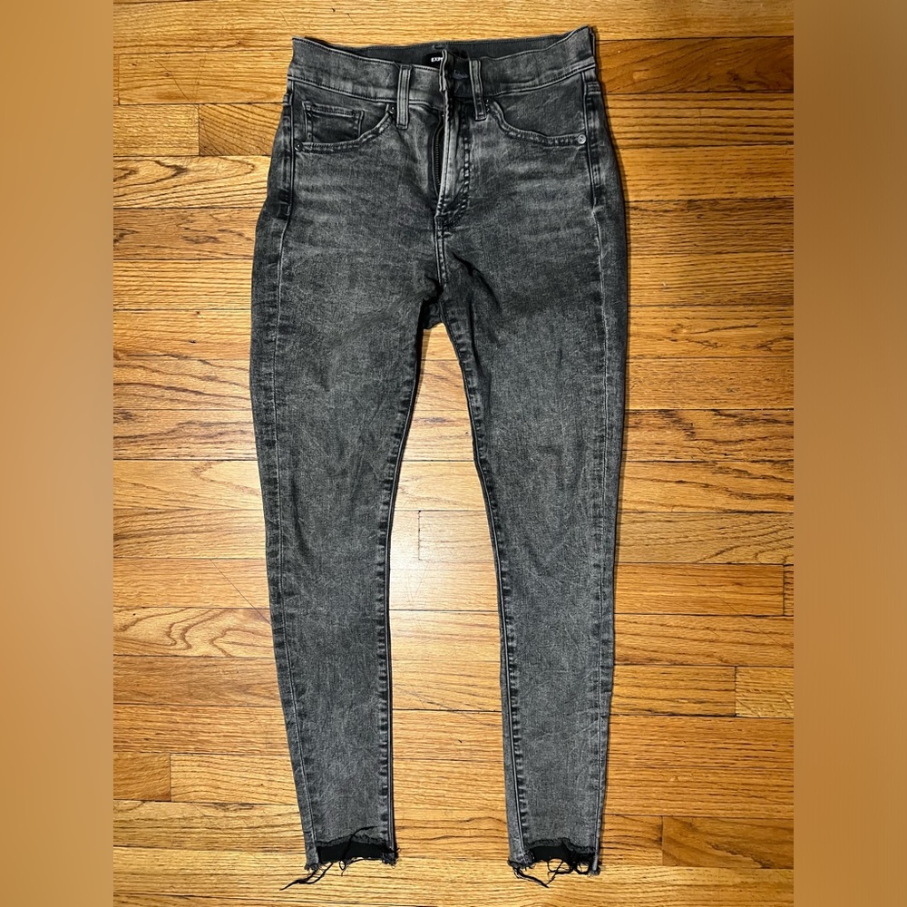 Black Acid Wash Skinny Jeans